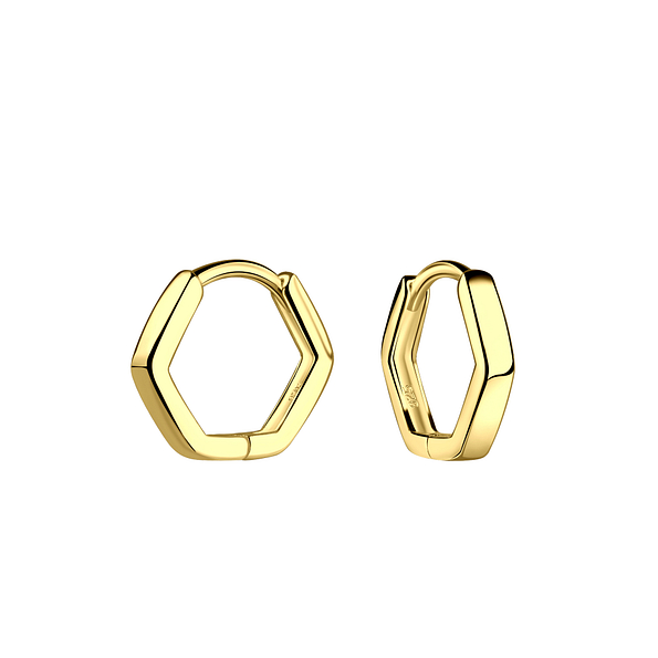 11mm Silver Geometric Huggie Earrings - 20475