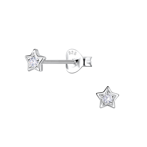 Silver Star Stud Earrings - 20609