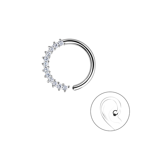 Silver Eternity Helix Hoop - 20639