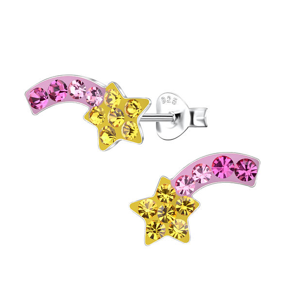 Silver Shooting Star Stud Earrings - 19066