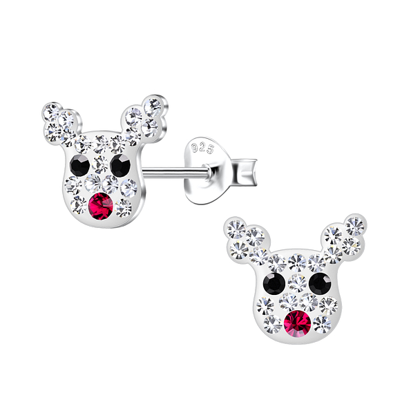 Silver Reindeer Stud Earrings - 20598
