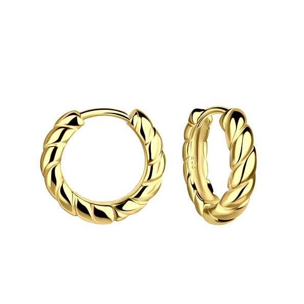 15mm Silver Twisted Huggie Earrings - 20720