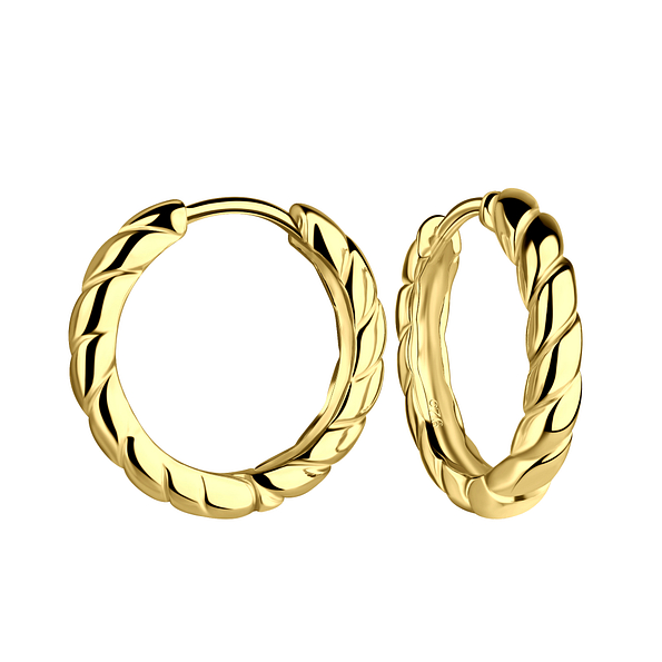 18mm Silver Twisted Huggie Earrings - 20571