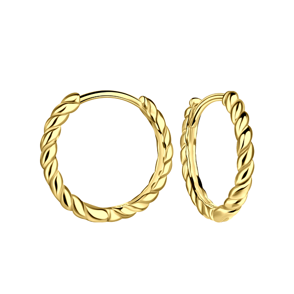 16mm Silver Twisted Huggie Earrings - 21100