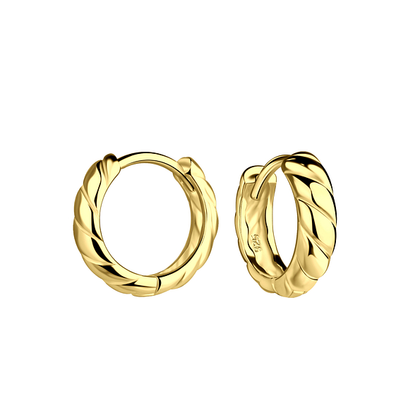 13mm Silver Twisted Huggie Earrings - 20723
