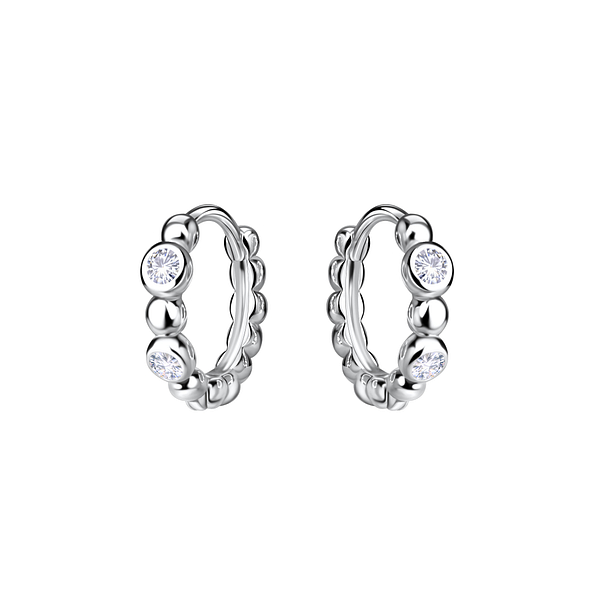 11mm Silver Ball Huggie Earrings - 20661