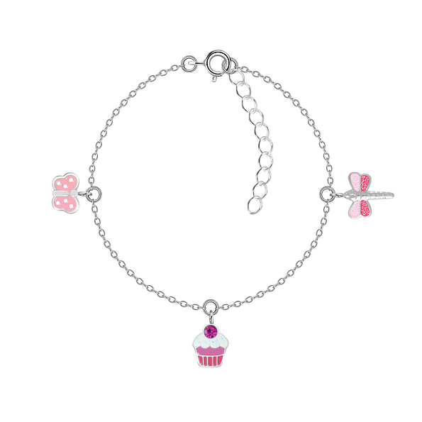 Silver Pink Lovers Bracelet - 20746