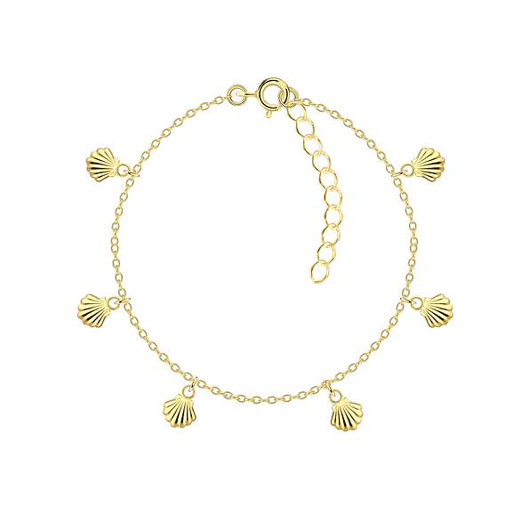 Silver Shell Charm Bracelet with Extension - 20812