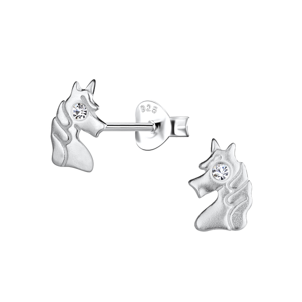 Silver Unicorn Stud Earrings - 20681