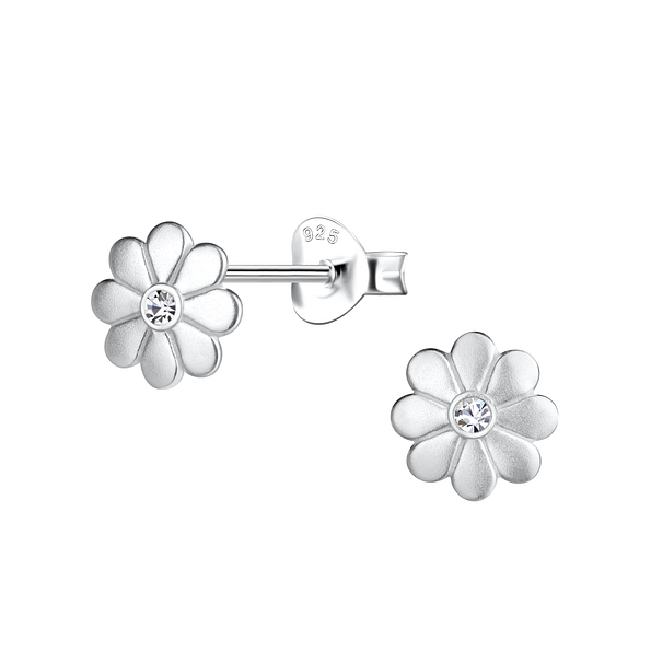 Silver Flower Stud Earrings - 20684