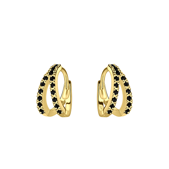 Silver Double Line Huggie Earrings - 20722