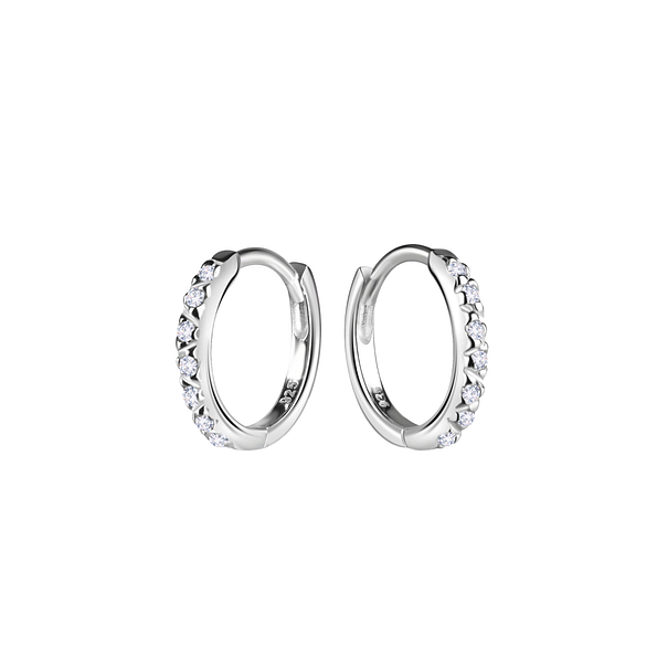 Silver Eternity Huggie Earrings - 20665