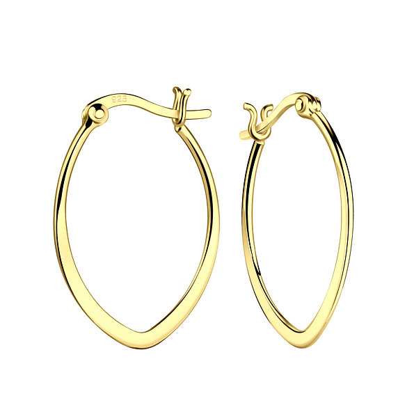 Silver French Lock Hoop Earrings - 20725