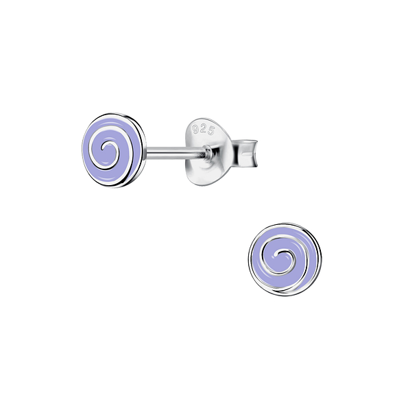 Silver Spiral Stud Earrings - 20851