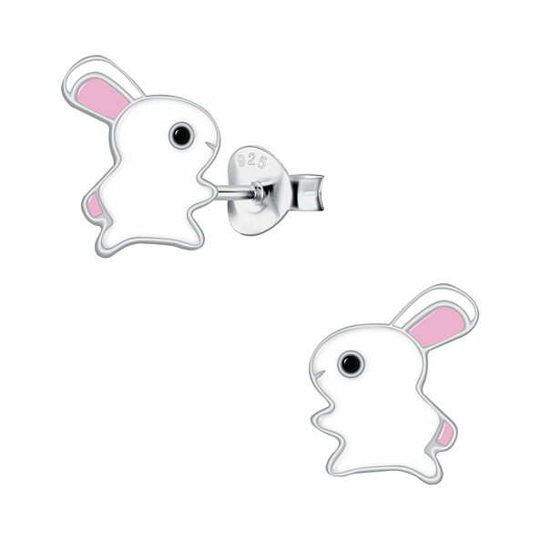 Silver Rabbit Stud Earrings - 20869