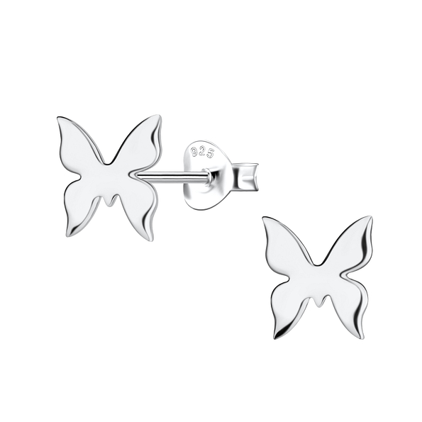 Silver Butterfly Stud Earrings - 20963