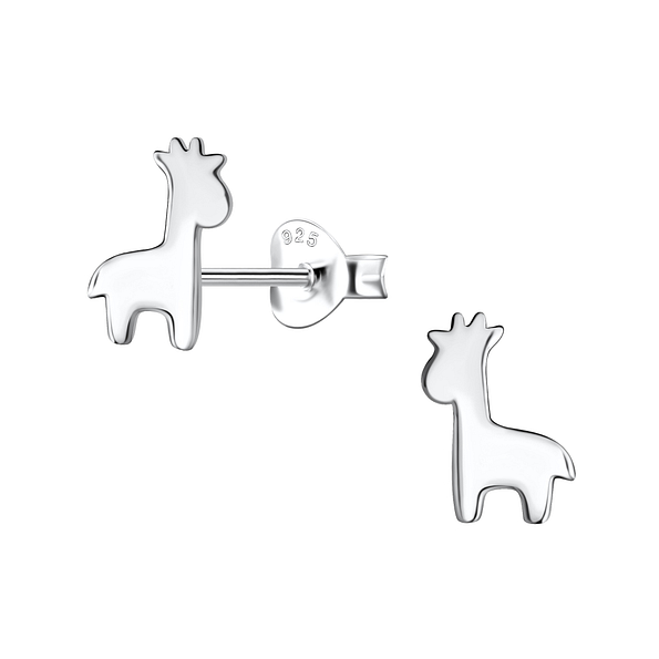 Silver Giraffe Stud Earrings - 20964
