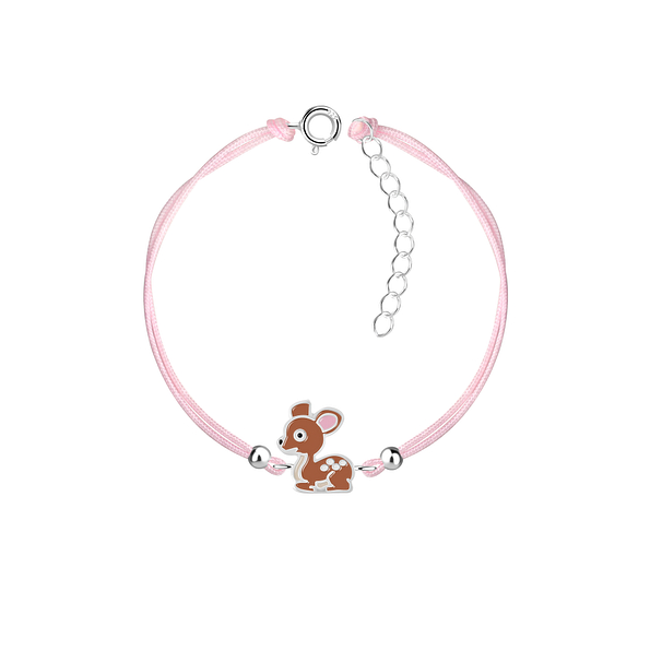 Silver Deer Cord Bracelet - 20888