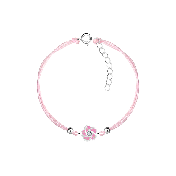 Silver Flower Cord Bracelet - 21201 Silver Flower Cord Bracelet - 21201