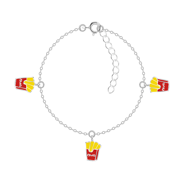 Silver French Fries Bracelet - 20194