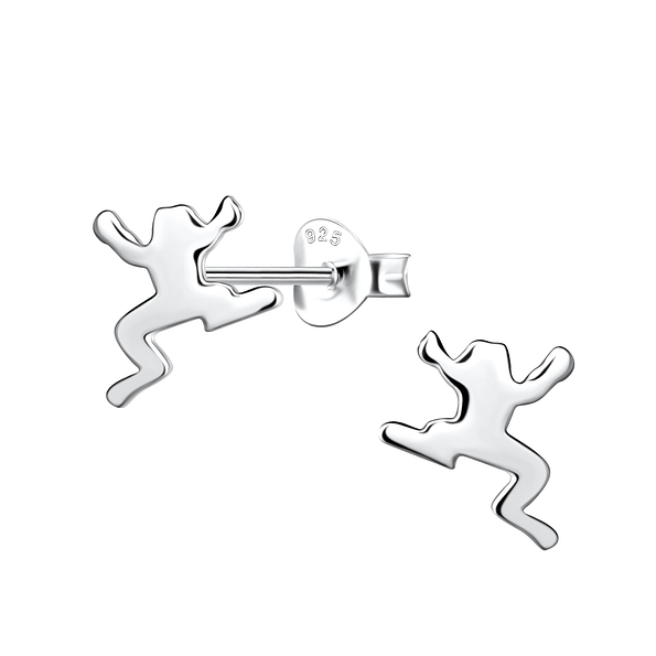 Silver Frog Stud Earrings - 21241