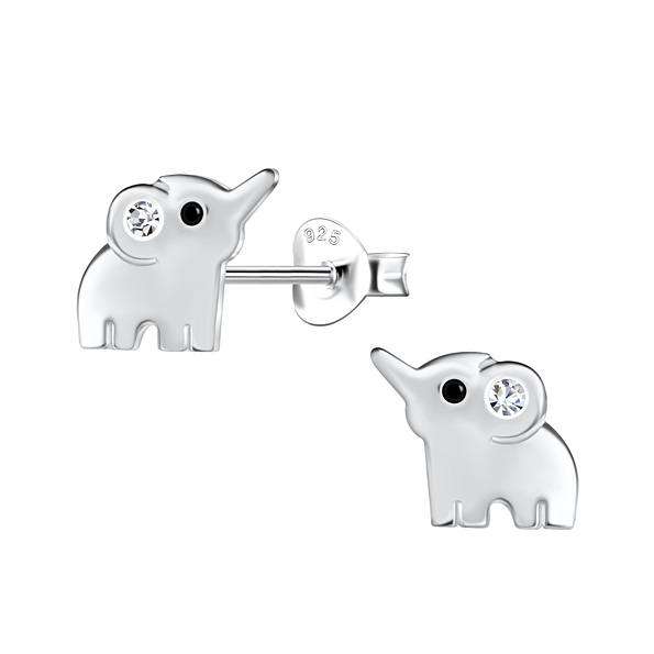 Silver Elephant Stud Earrings - 21246