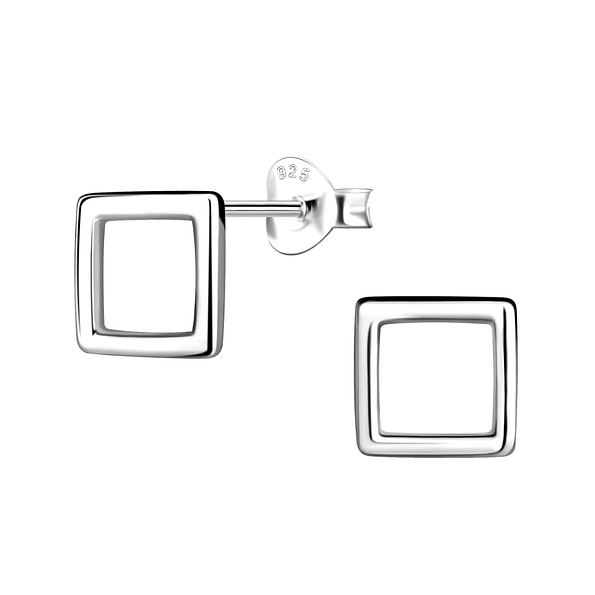 Silver Square Stud Earrings - 21134 Silver Square Stud Earrings - 21134
