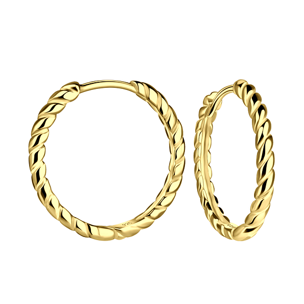 18mm Silver Twisted Huggie Earrings - 21101