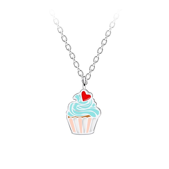 Silver Cupcake Necklace - 21202