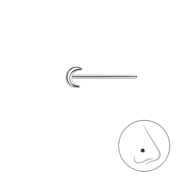 Silver Moon Nose Stud - 21191