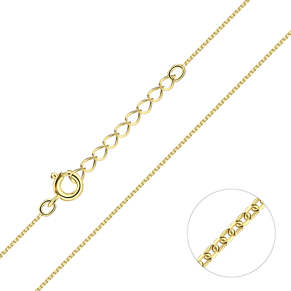 45cm Silver Diamond Cut Cable Chain with Extension - 21441