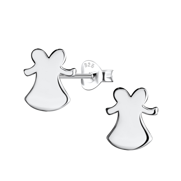 Silver Bell Stud Earrings - 21282