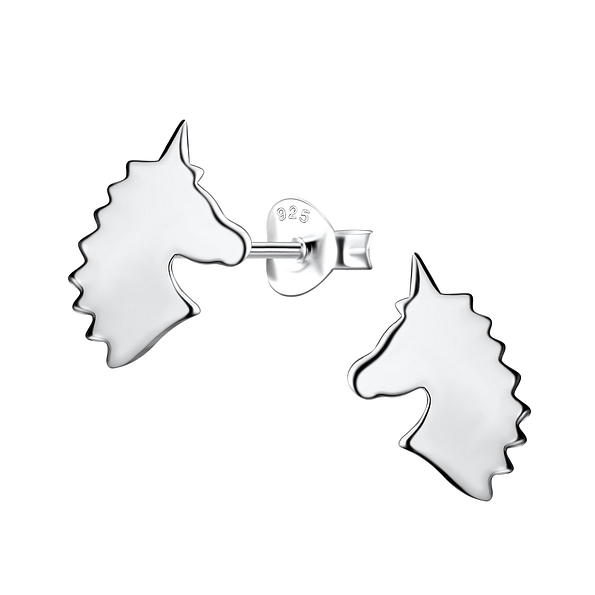Silver Unicorn Stud Earrings - 21386 Silver Unicorn Stud Earrings - 21386
