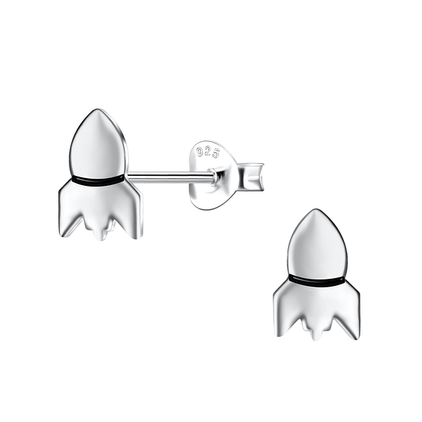 Silver Rocket Stud Earrings - 21409