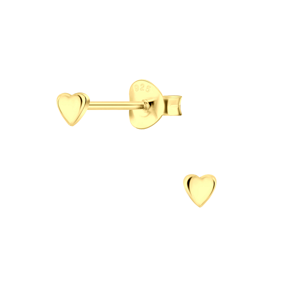 Silver Tiny Heart Stud Earrings - 12050