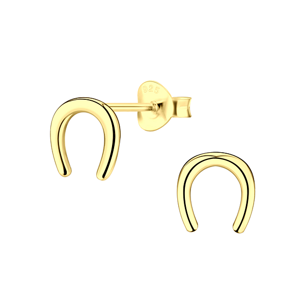 Silver Horseshoe Stud Earrings - 20625