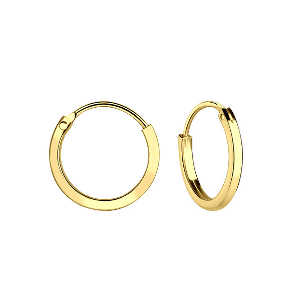 12mm Silver Square Tube Hoop Earrings - 21448