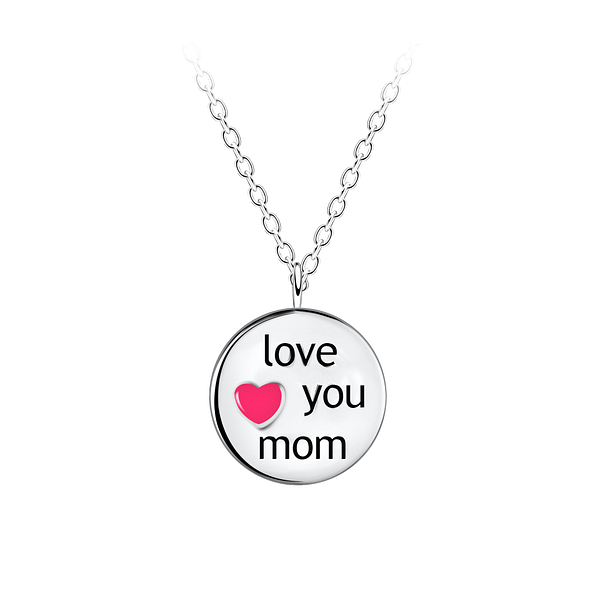 Silver Love Mom Necklace - 21296