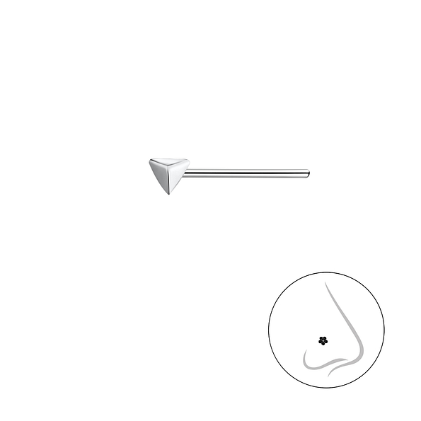Silver Triangle Nose Stud - 21428
