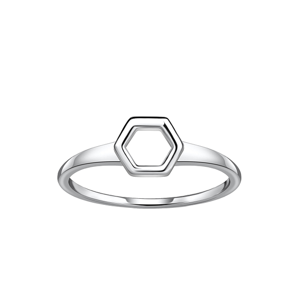 Silver Hexagon Ring - 21306