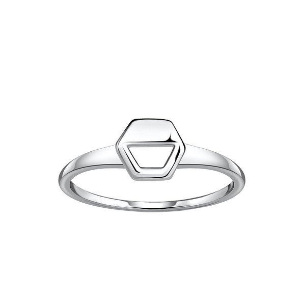 Silver Hexagon Ring - 21307