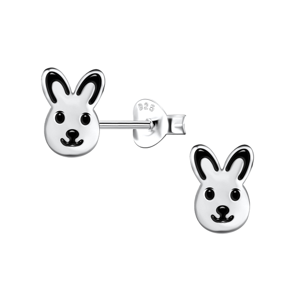 Silver Rabbit Stud Earrings - 21529