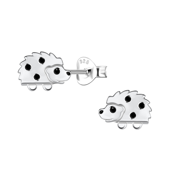 Silver Hedgehog Stud Earrings - 21530