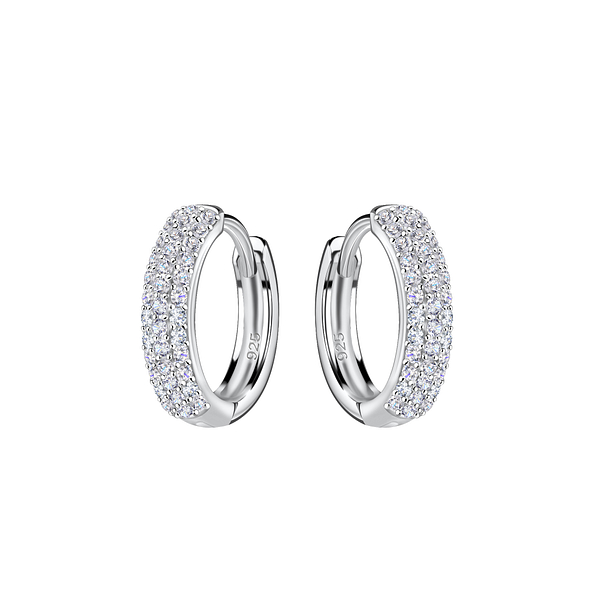 15mm Silver Huggie Earrings - 21451