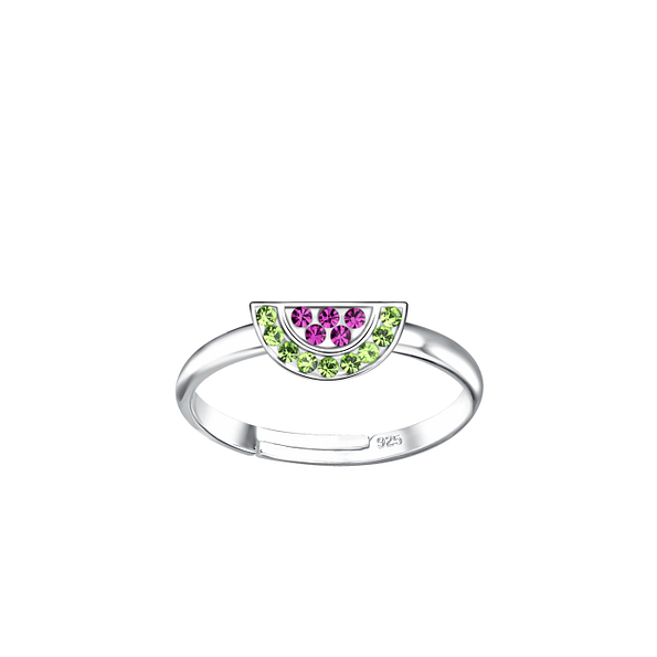 Silver Watermelon Adjustable Ring - 20249 Silver Watermelon Adjustable Ring - 20249
