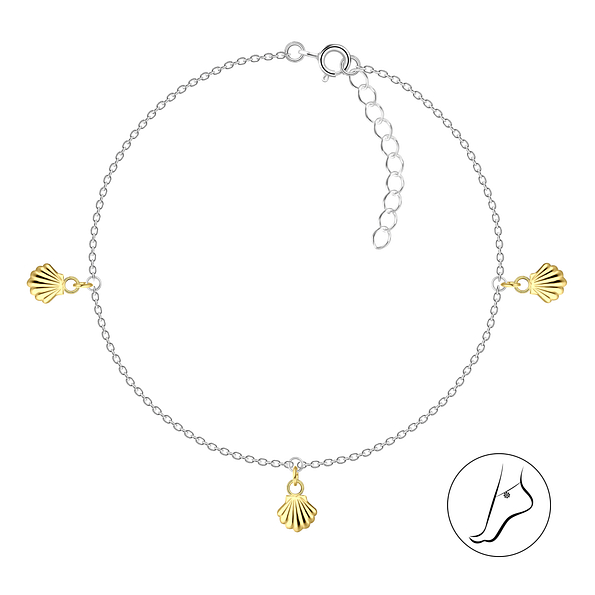 25cm Silver Shell Anklet - 21606