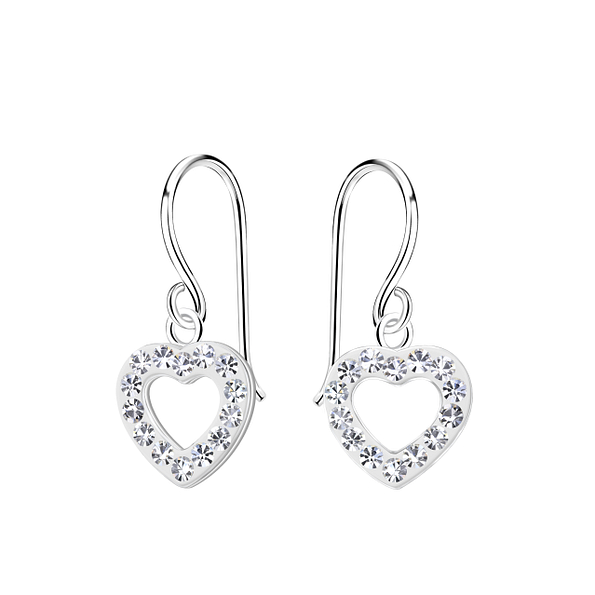 Silver Heart Earrings - 21587