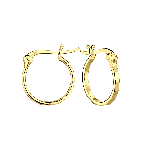 14mm Silver French Hoop Earrings - 21561 14mm Silver French Hoop Earrings - 21561