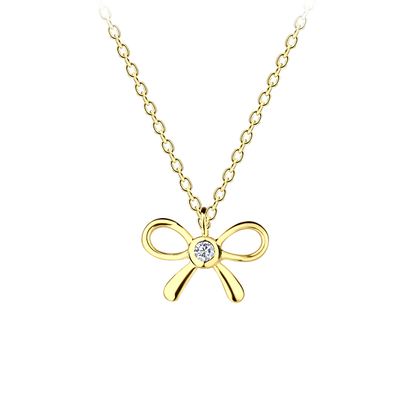 Silver Bow Necklace - 21595