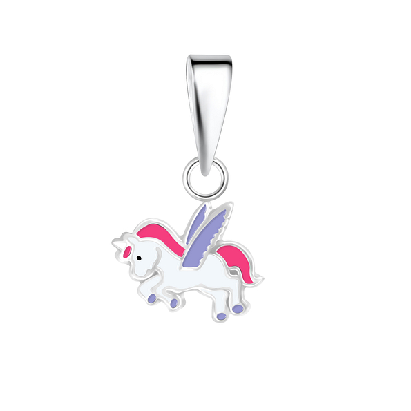 Silver Winged Unicorn Pendant - 21567